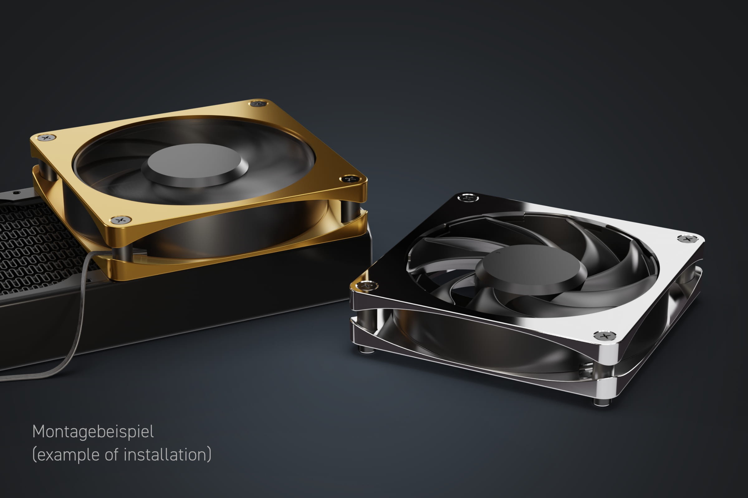 Alphacool Apex Stealth Metal Power Fan, 3000 RPM, Chrome, 3-pack - Picture 7 of 7