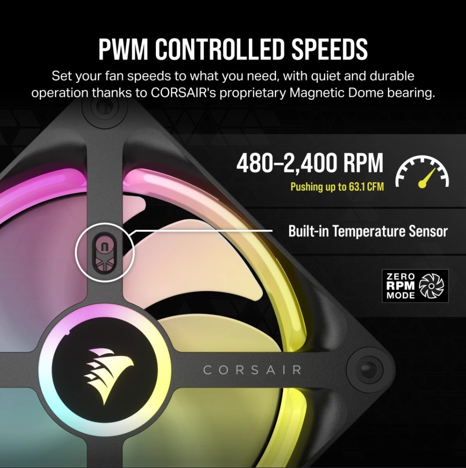 Kit de expansión de ventilador de PC Corsair iCUE LINK QX120 RGB 120 mm PWM - Imagen 7 de 7