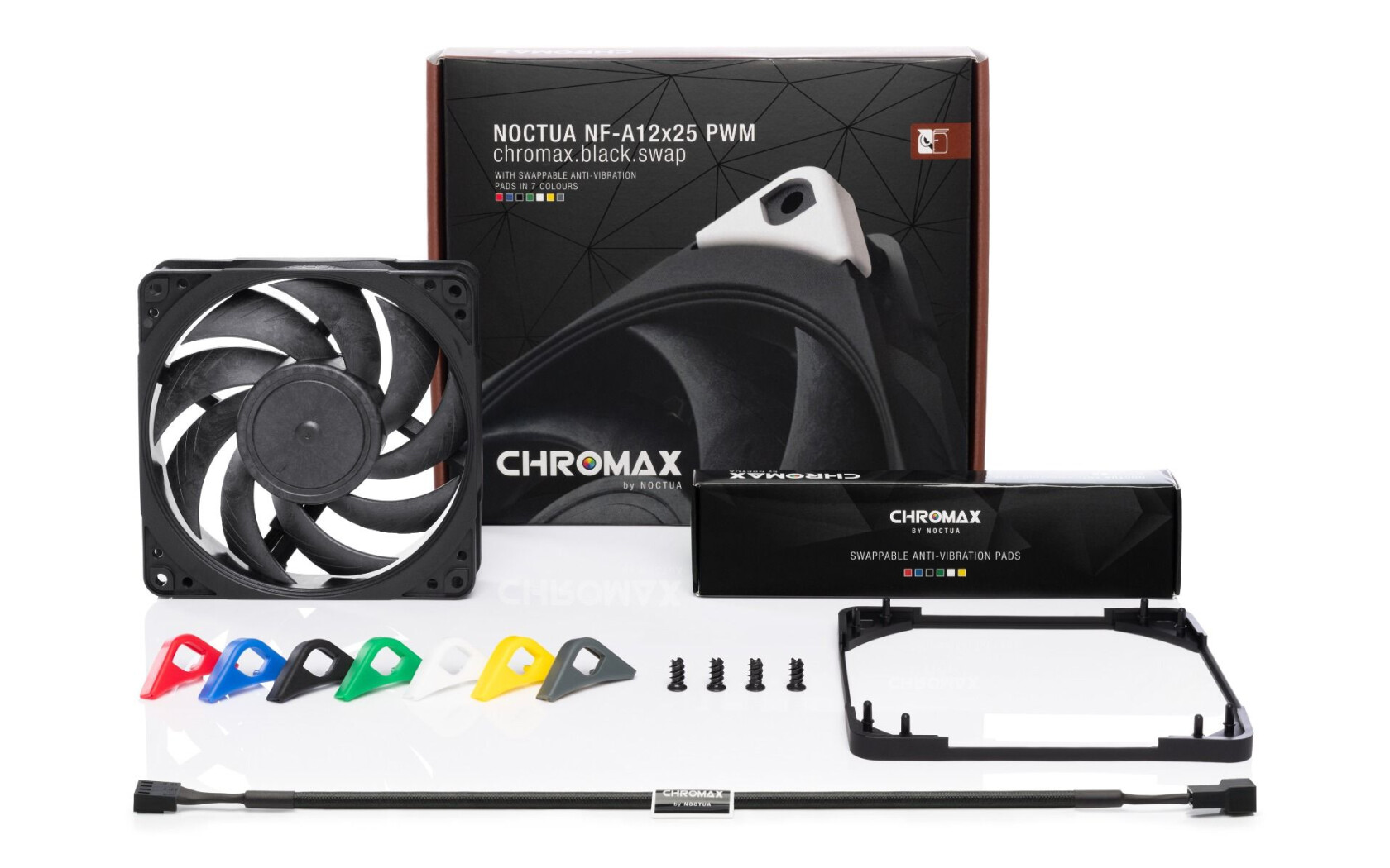 Noctua NF-A12x25-PWM Chromax Fan, 120mm, Black, 3-pack - Afbeelding 3 van 4