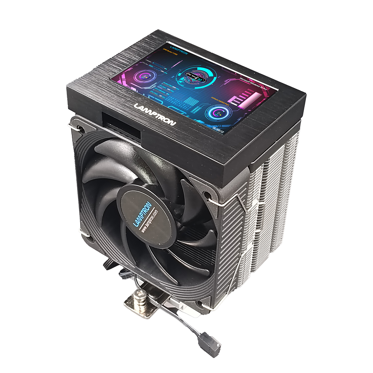 Lamptron DT03510 CPU Air Cooler with Sensor Panel Display, Black - Picture 1 of 1