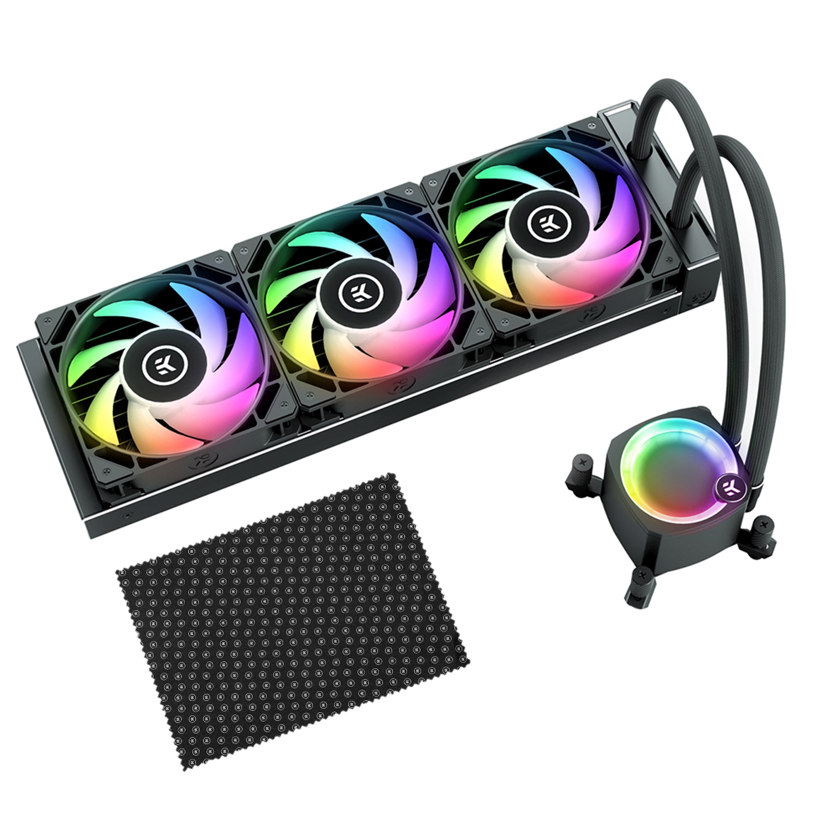Enfriador de CPU EK-Nucleus AIO CR360 Lux y tela de microfibra, negro - Imagen 1 de 7