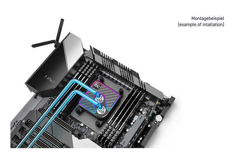 Alphacool Core 1 Aurora CPU Water Block, Carbon - Picture 7 of 7
