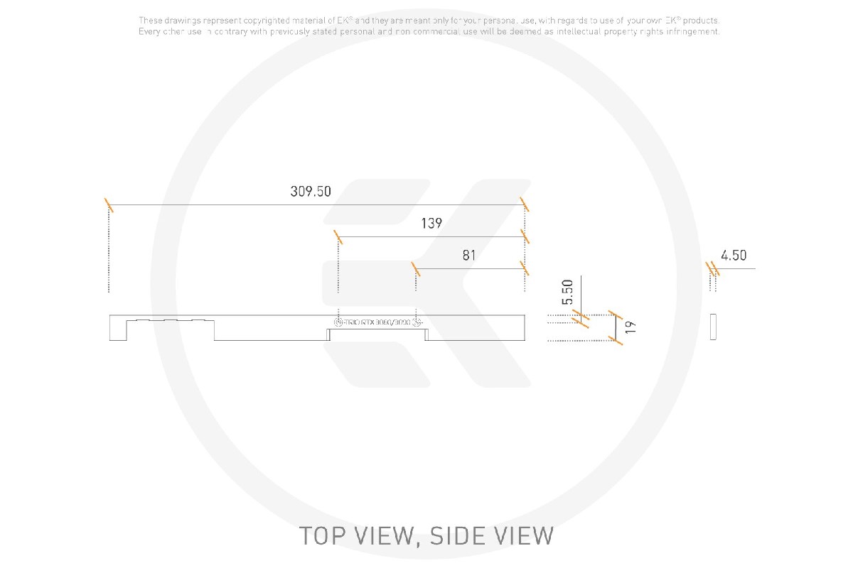 EKWB Quantum Vector 2 Trio RTX 3080/90 GPU Active Backplate Side Cover, Nickel - Picture 3 of 3