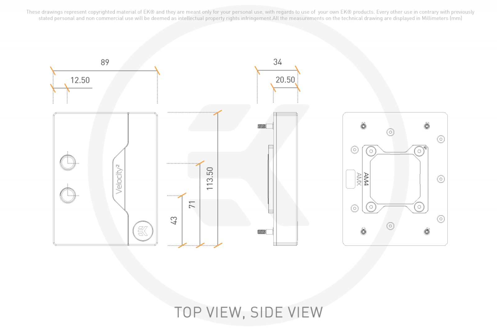 EKWB EK-Quantum Velocity 2 CPU Water Block, AM5, D-RGB, Nickel + Acetal - Afbeelding 4 van 7