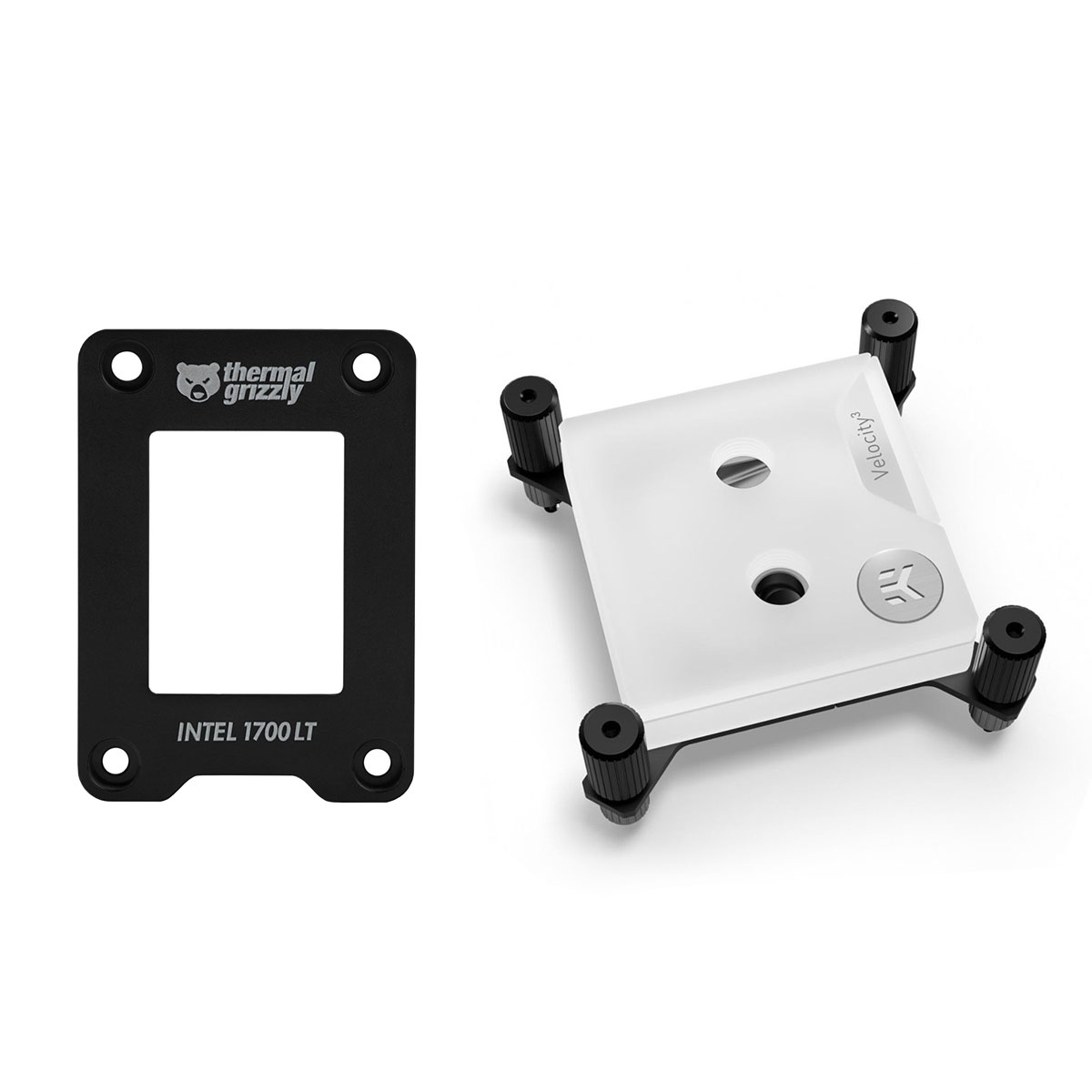 EKWB Velocity 3 CPU Water Block and Thermal Grizzly 1700 Contact Frame, White - Picture 1 of 7