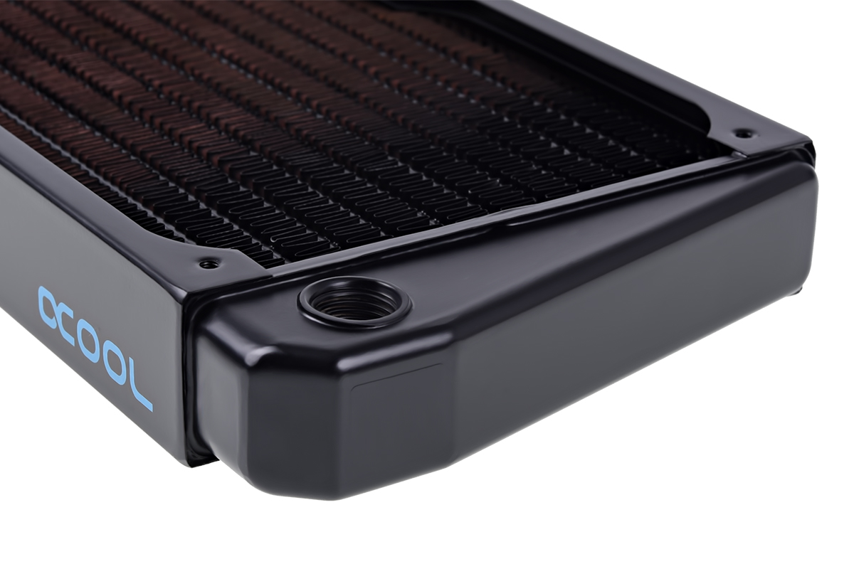 Alphacool NexXxos ST30 Full Copper X-Flow Radiator, 240mm, Dual Fan, Black - Picture 3 of 7