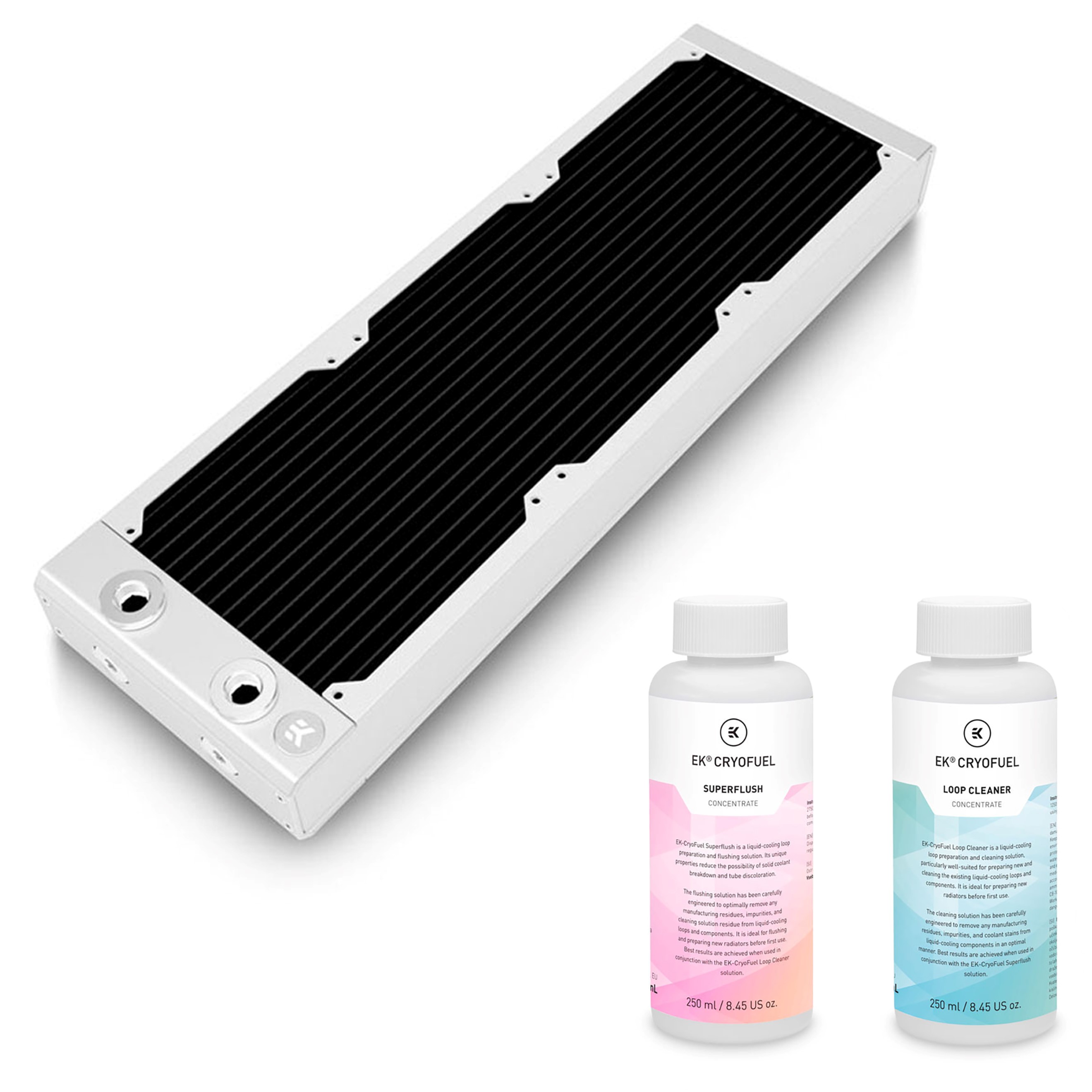 EKWB EK-Quantum Surface P360M Radiator, Cleaner and Superflush Bundle, White - Picture 1 of 7
