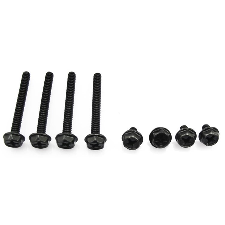 Juego de tornillos de radiador XSPC, #6-32 UNC, mixto 5 mm y 30 mm, negro, paquete de 8 - Imagen 1 de 1