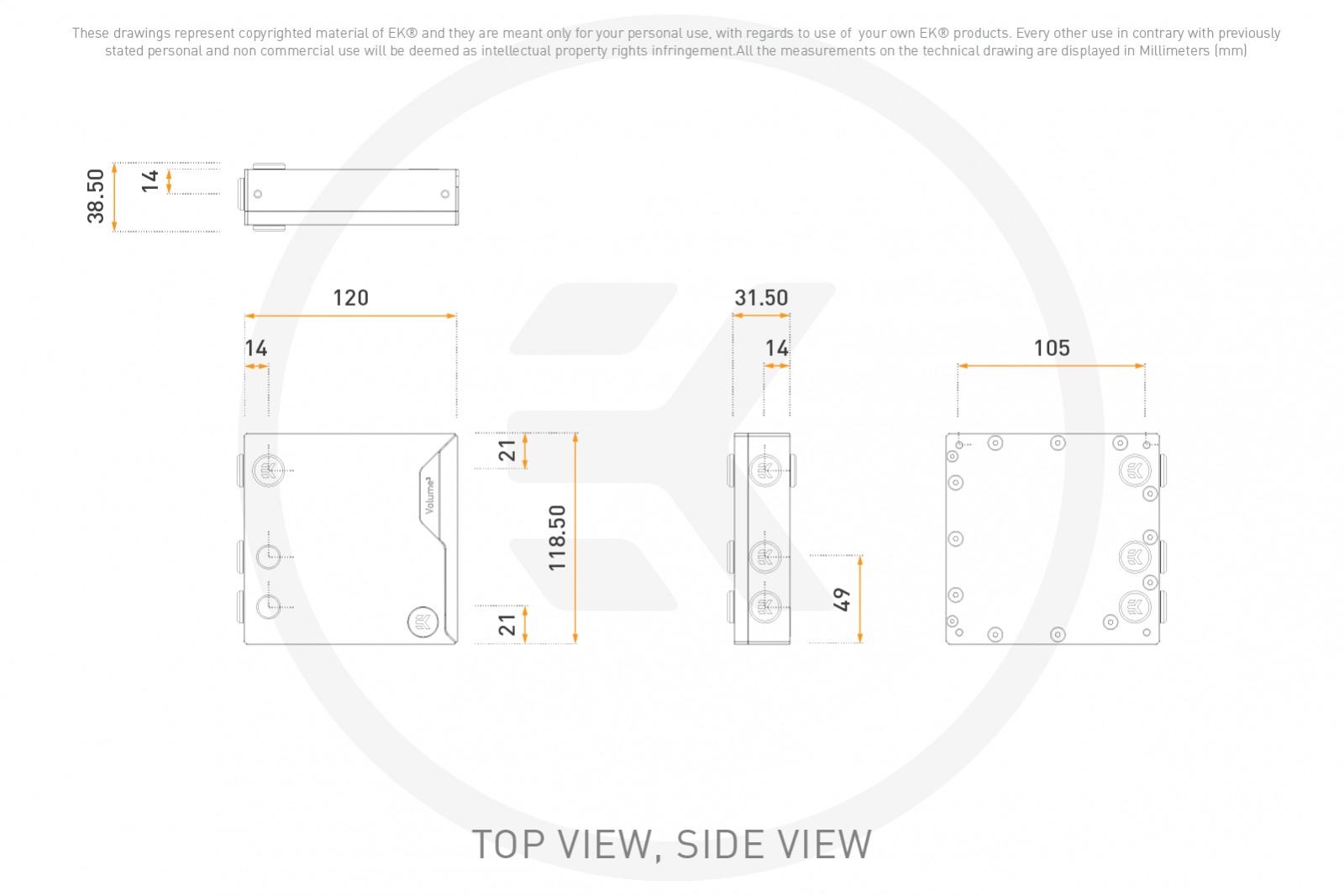 EKWB EK-Quantum Volume 3 FLT 120 Reservoir, D-RGB, Plexi - Bild 3 von 5