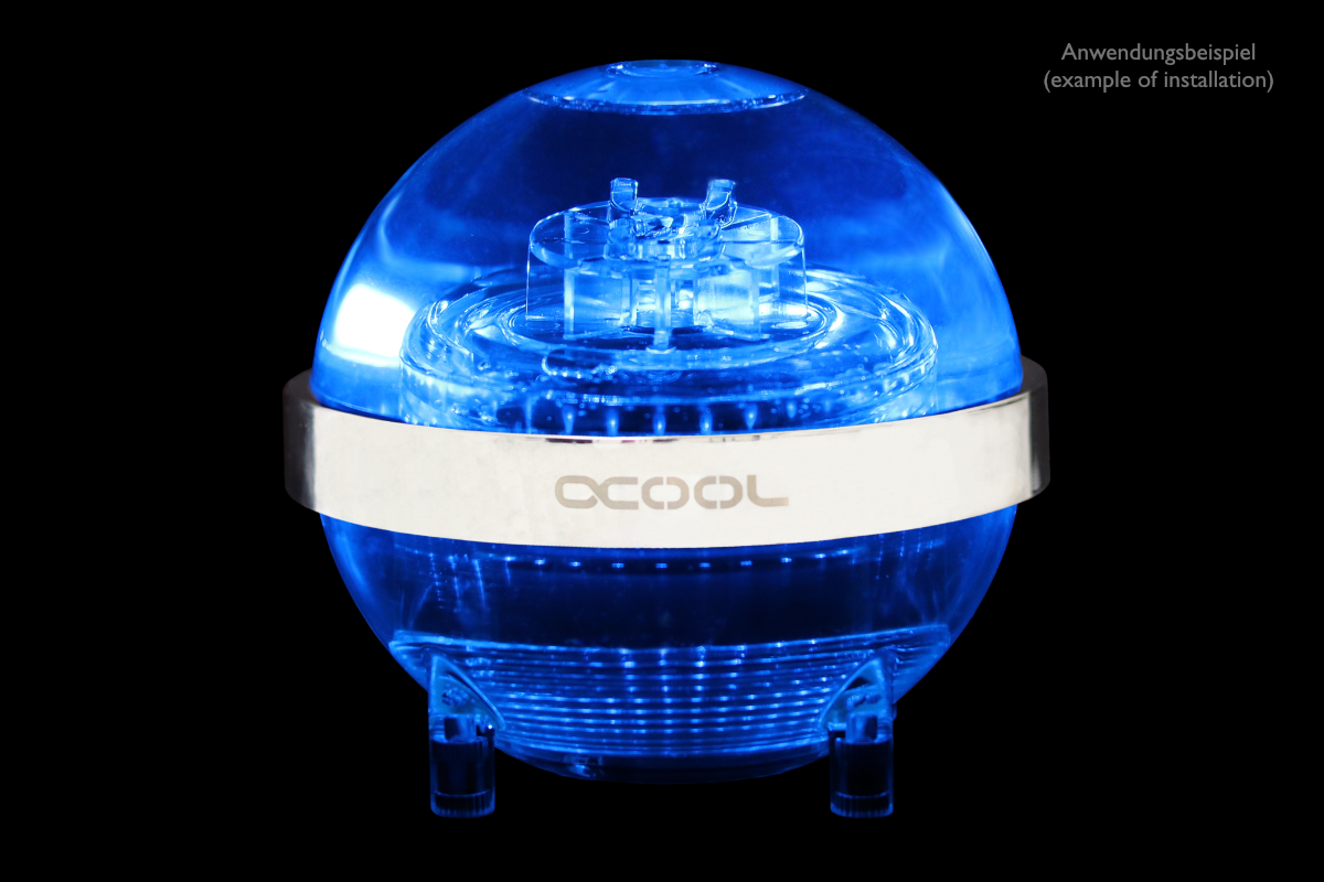 Alphacool Eisball Reservoir and D5 Pump Top, D-RGB, Plexi - Picture 7 of 7