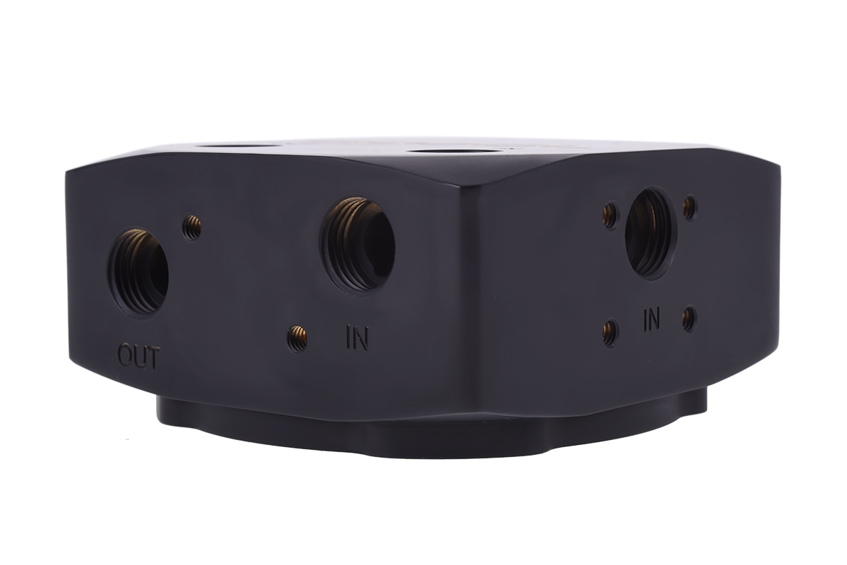 Alphacool Eisdecke D5 Pump Top, Brass, Deep Black - Picture 4 of 6