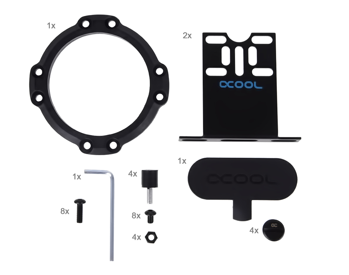 Alphacool Eisdecke D5 Pump Top, Brass, Deep Black - Picture 6 of 6