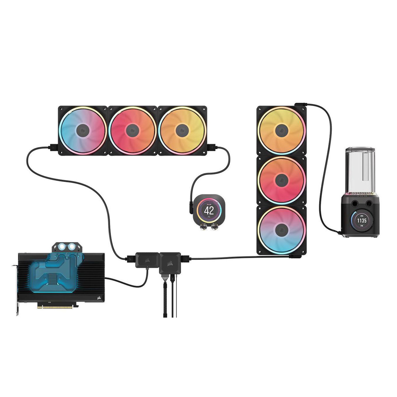 Corsair iCUE LINK XD6 RGB ELITE Pump/Reservoir Combo, Black - Afbeelding 7 van 7