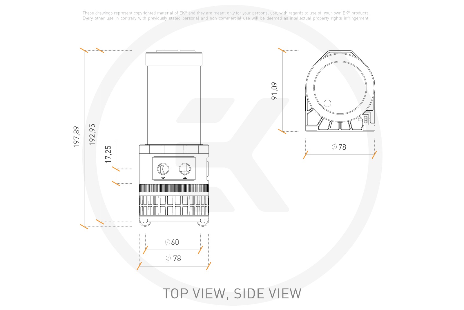 EKWB EK-Quantum Kinetic TBE 200 D5 PWM Pump-Reservoir Combo, D-RGB, Acetal - Picture 4 of 6
