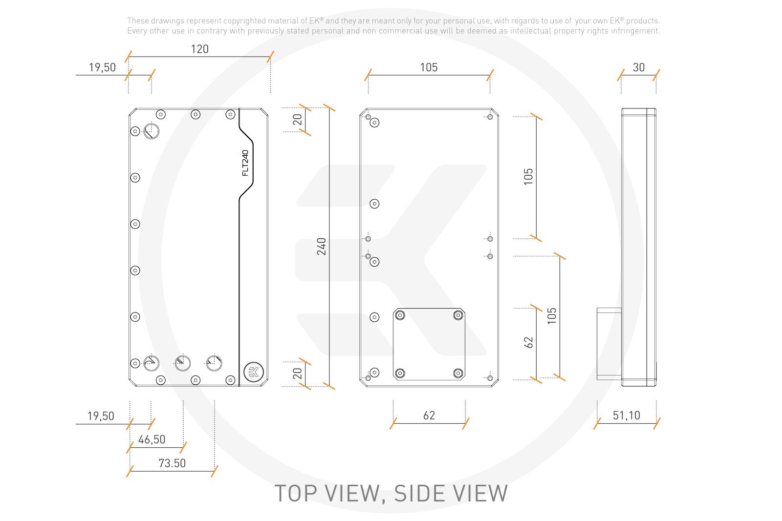 EKWB Kinetic FLT 240 PWM DDC Pump/Res and Convection DDC Heatsink, Silver - Imagen 6 de 7