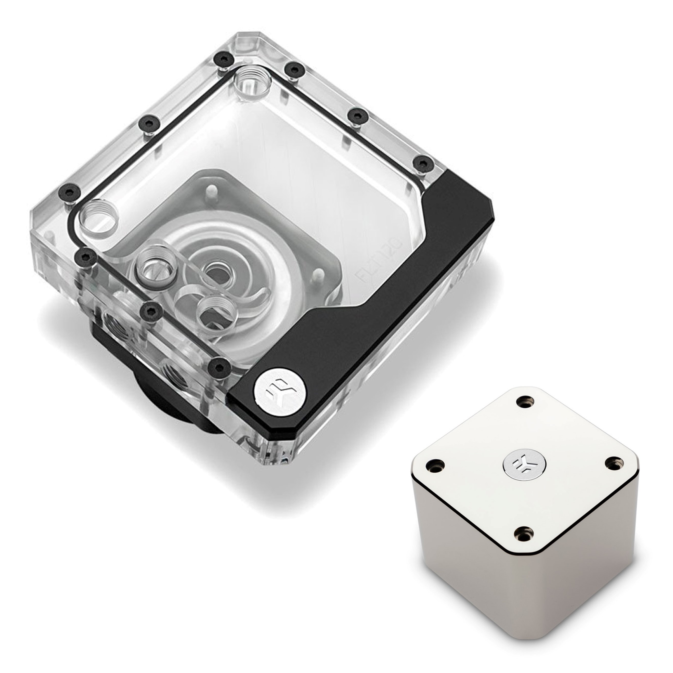 EKWB Kinetic FLT 120 D5 PWM Pump/Res and Convection D5 Cover, Nickel - Afbeelding 1 van 7