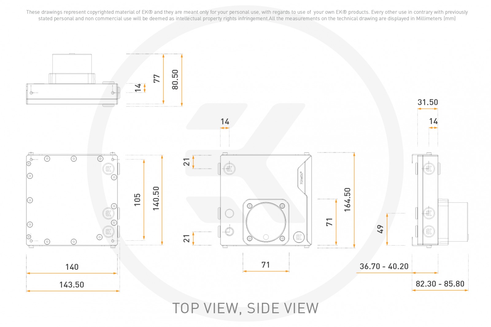 EKWB EK-Quantum Kinetic 3 FLT 140 D5 PWM Pump/Reservoir Combo, D-RGB, Plexi - Picture 3 of 7