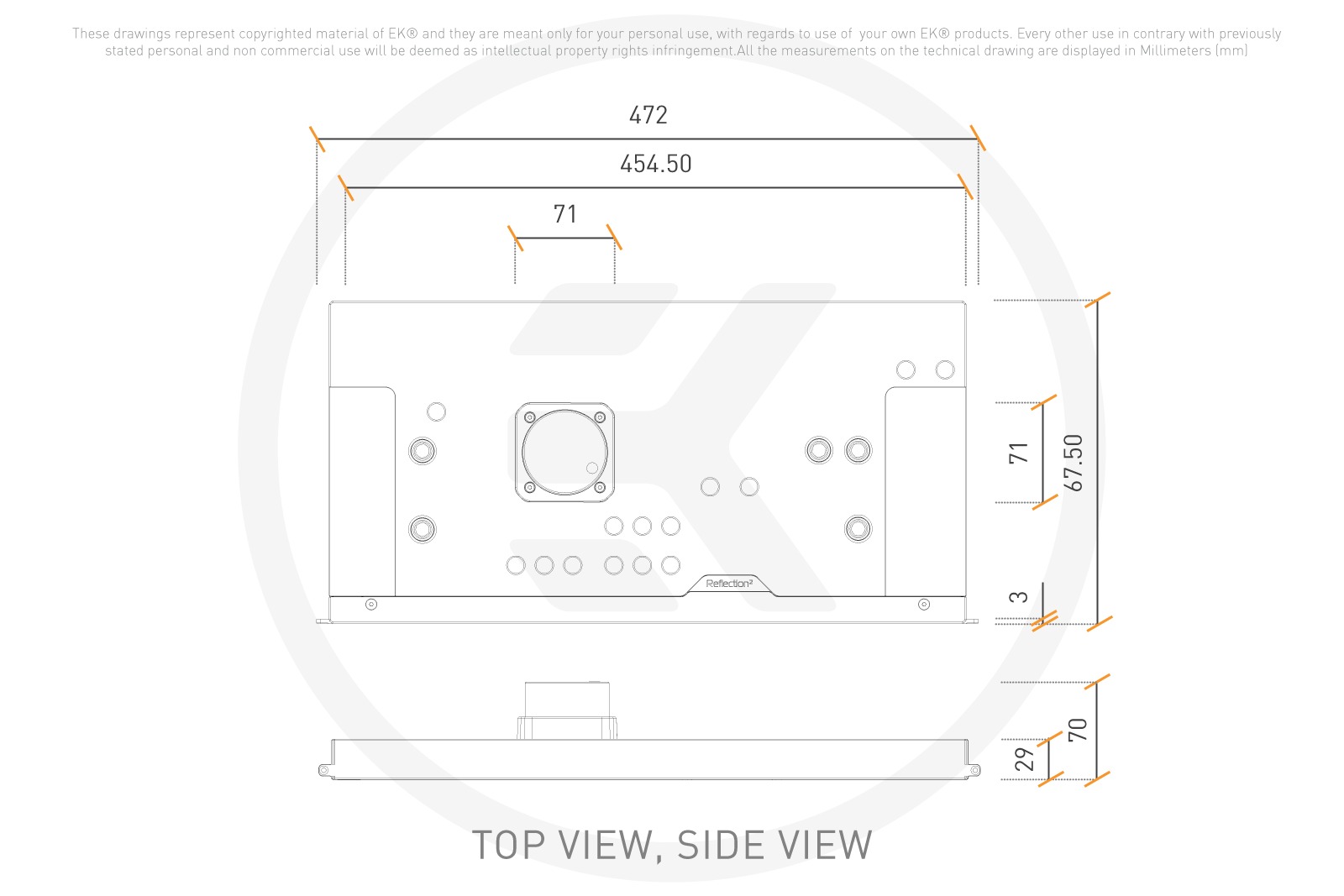 EKWB EK-Quantum Reflection 2 PC-O11D EVO XL D5 PWM Distroplate, D-RGB, Plexi - Bild 5 von 5
