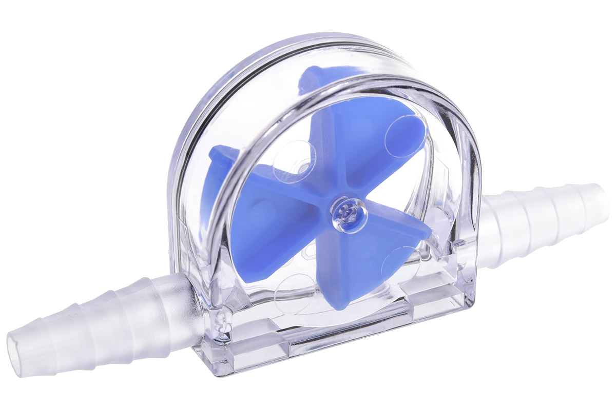 Alphacool Eisfluegel Flow Indicator, Blue Fins, Clear Body - Picture 2 of 2