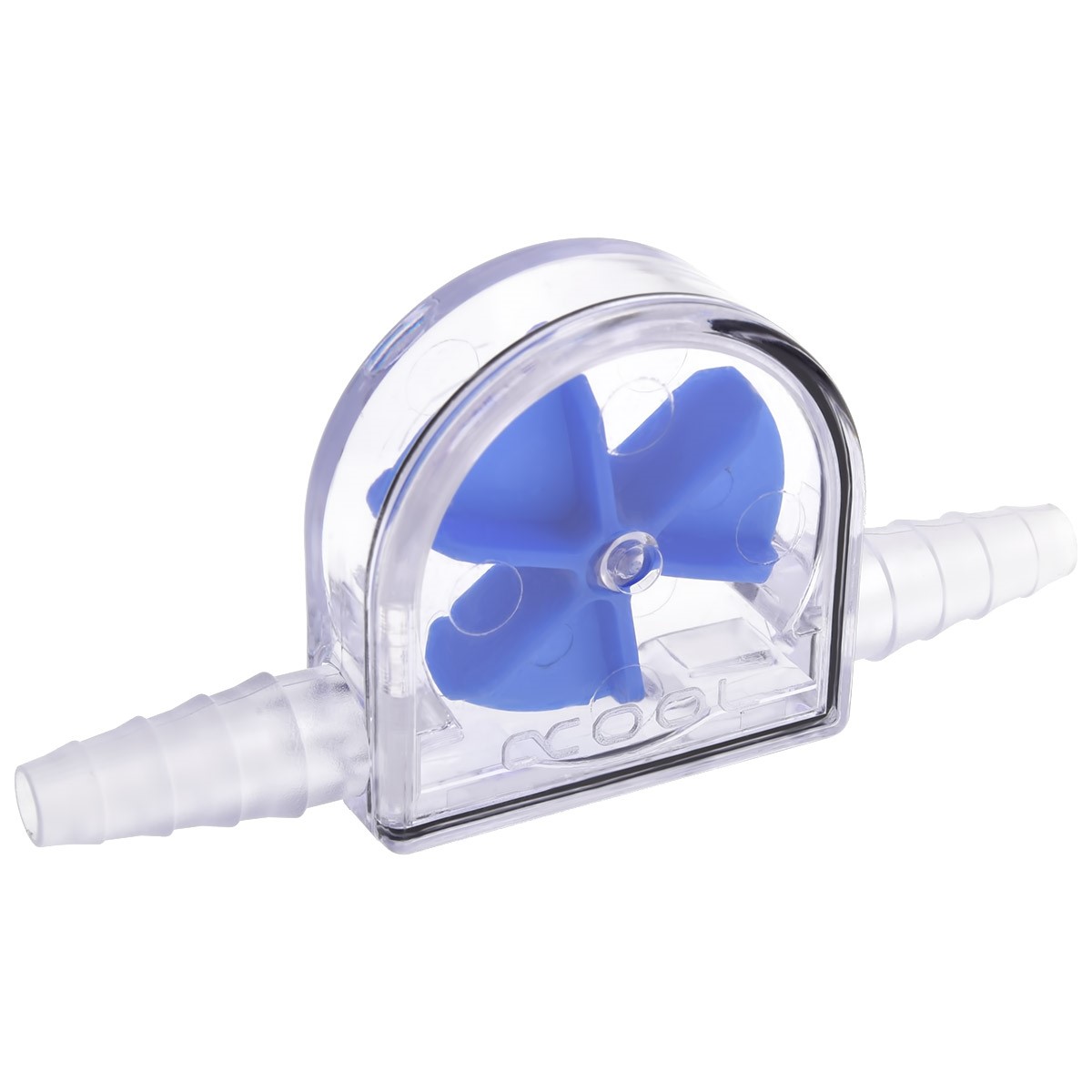 Alphacool Eisfluegel Flow Indicator, Blue Fins, Clear Body - Picture 1 of 2