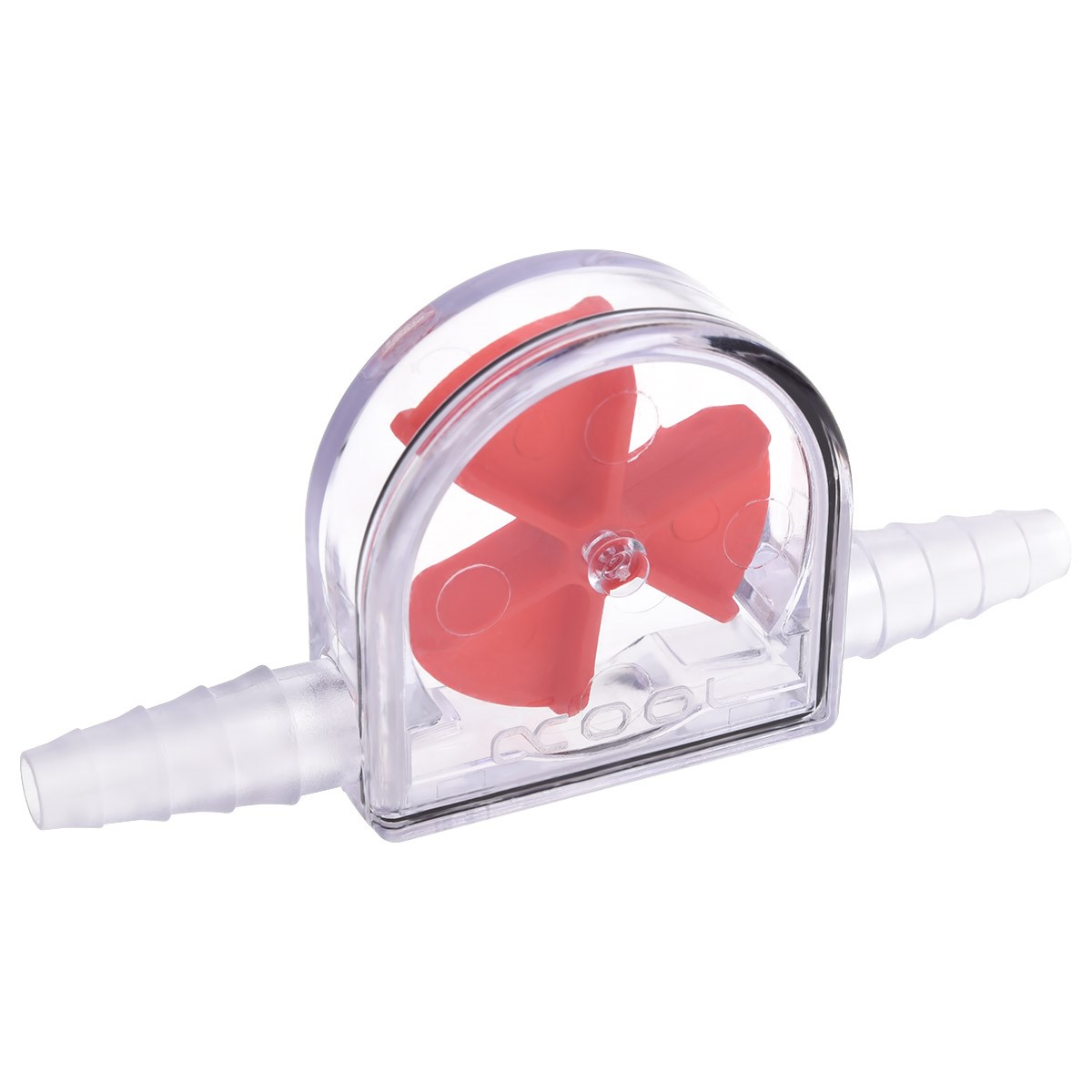 Alphacool Eisfluegel Flow Indicator, Red Fins, Clear Body - Picture 1 of 2