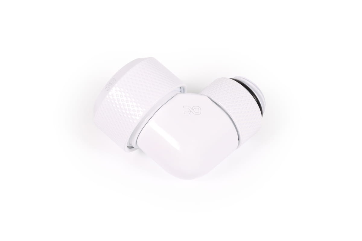Alphacool G1/4" Fitting, 13mm OD, 90 Degree Rotary, White, 4pk - Picture 2 of 4
