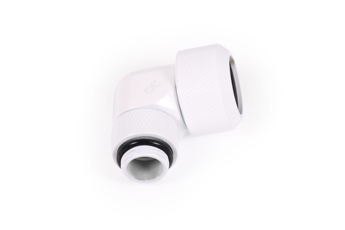 Alphacool G1/4" Fitting, 13mm OD, 90 Degree Rotary, White, 4pk - Picture 3 of 4