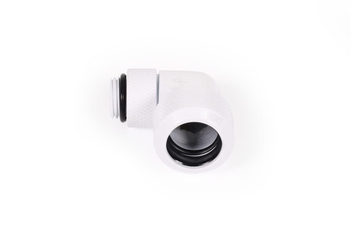 Alphacool G1/4" Fitting, 13mm OD, 90 Degree Rotary, White, 4pk - Picture 4 of 4