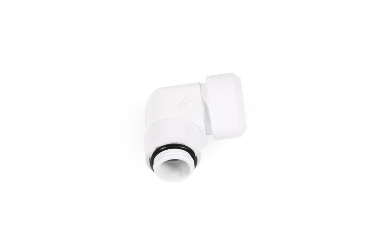 Alphacool G1/4" Fitting, 16mm OD, 90 Degree Rotary, White - Afbeelding 3 van 4