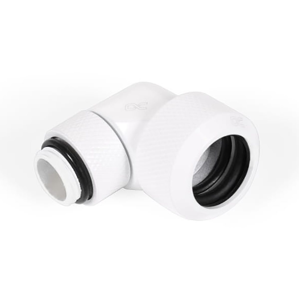 Alphacool G1/4" Fitting, 16mm OD, 90 Degree Rotary, White - Afbeelding 1 van 4