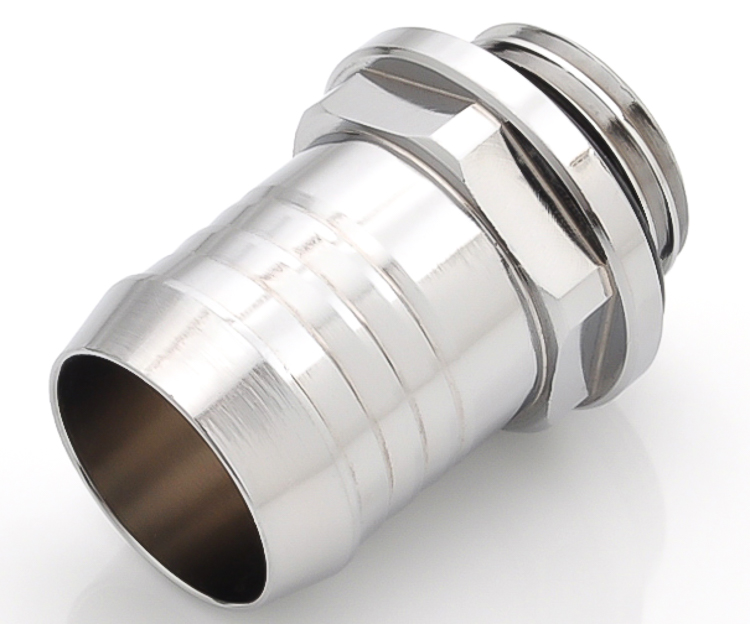Bitspower G1/4" to 1/2" Barb Fitting for Soft Tubing, Silver Shining, 4-pack - Zdjęcie 2 z 4