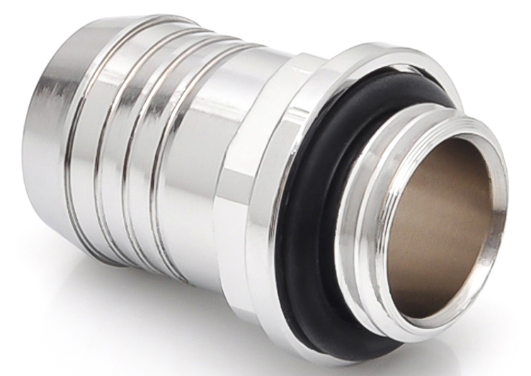 Bitspower G1/4" to 1/2" Barb Fitting for Soft Tubing, Silver Shining, 4-pack - Zdjęcie 3 z 4