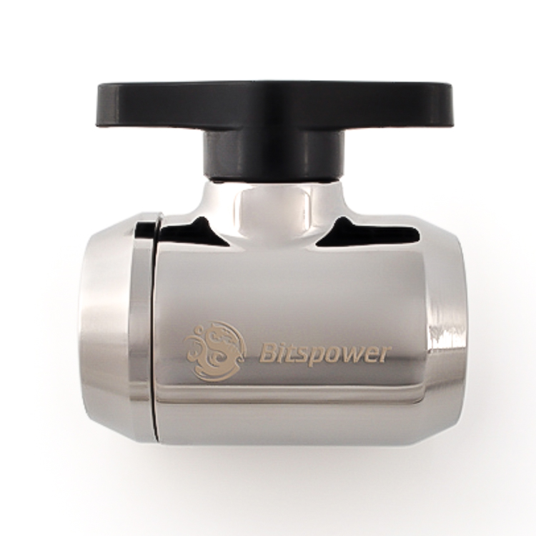 Bitspower G1/4" Mini Ventil mit schwarzem Griff, Black Sparkle Body - Bild 2 von 3