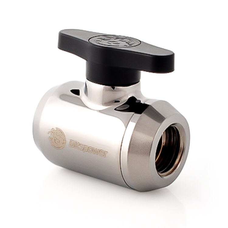 Bitspower G1/4" Mini Ventil mit schwarzem Griff, Black Sparkle Body - Bild 1 von 3