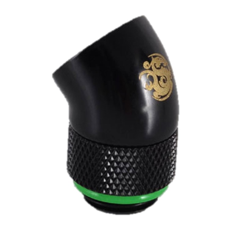 Bitspower G1/4" Male to Female Extender Fitting, 45 Degree Rotary, Matte Black - Bild 1 von 3