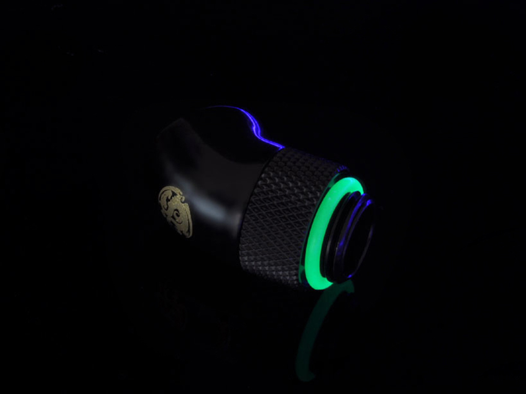 Bitspower G1/4" M/F Fitting, 45 Grad rotierend, mattschwarz, 2 Stück - Bild 5 von 6