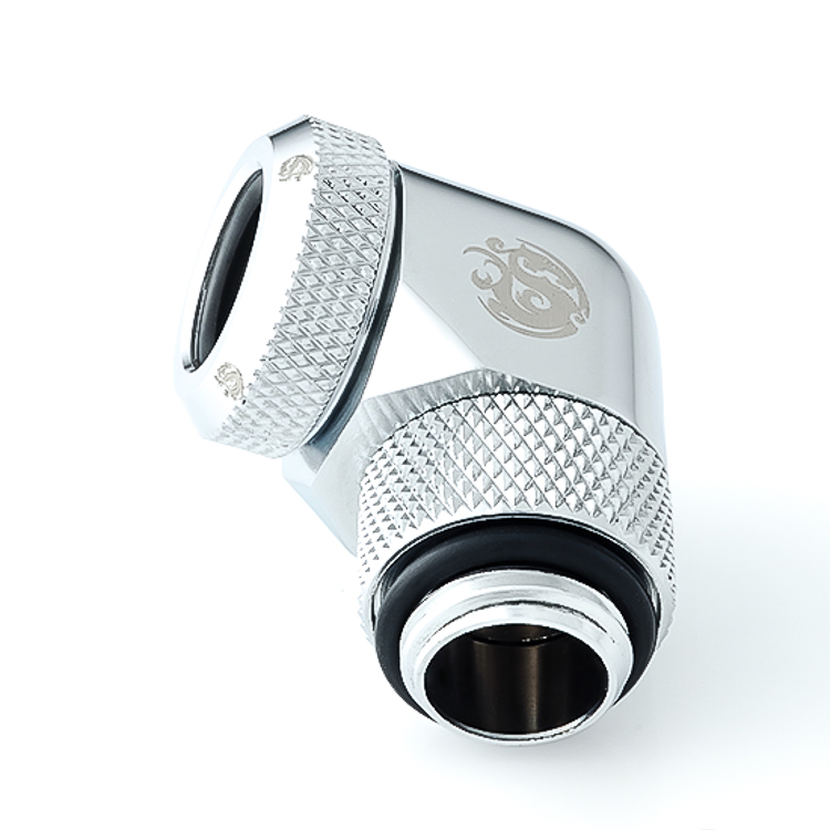 Bitspower G1/4" Enh Multi-Link Fitting, 12mm OD, 90 Degree Rotary, Silver - Picture 2 of 3