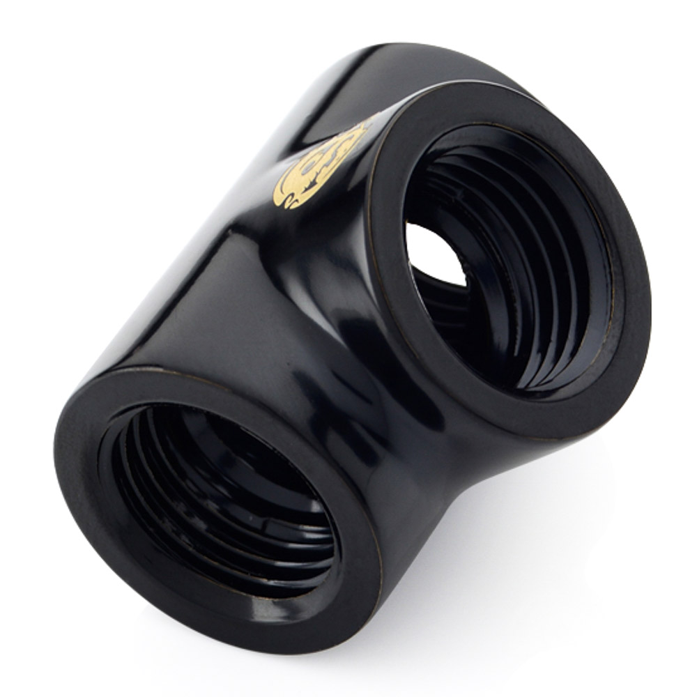 Bitspower T-Block Fitting with Triple G1/4" Female, Matte Black - Bild 3 von 4