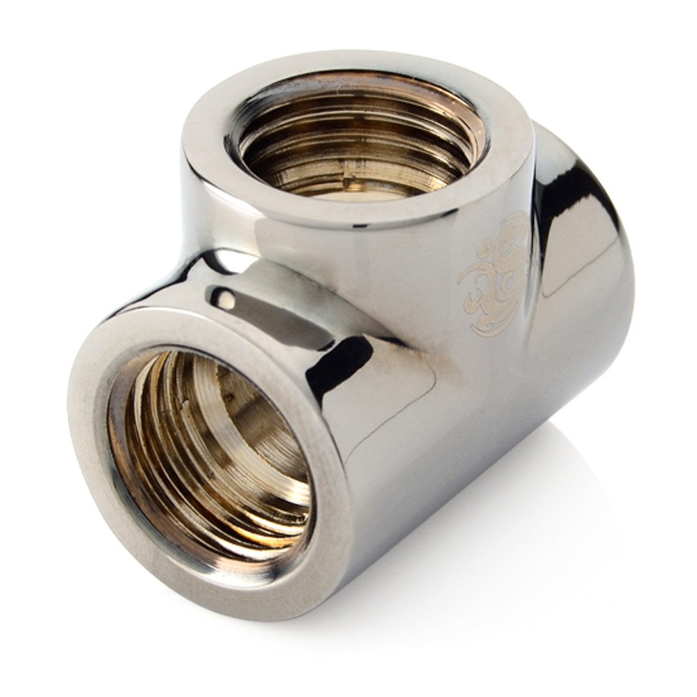 Bitspower T-Block Fitting with Triple G1/4" Female, Black Sparkle - Afbeelding 2 van 4