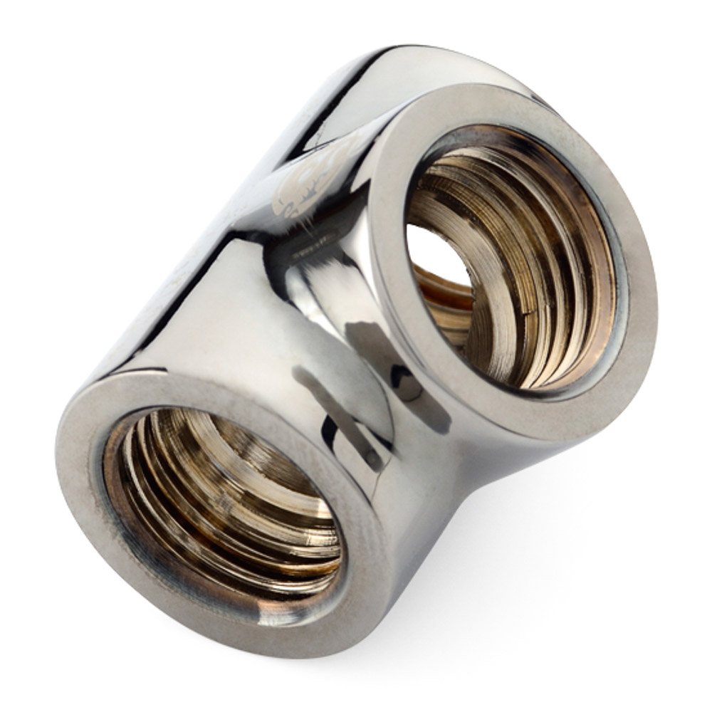 Bitspower T-Block Fitting with Triple G1/4" Female, Black Sparkle - Afbeelding 3 van 4