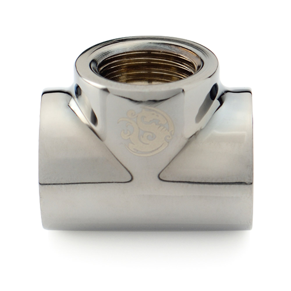 Bitspower T-Block Fitting with Triple G1/4" Female, Black Sparkle - Afbeelding 4 van 4