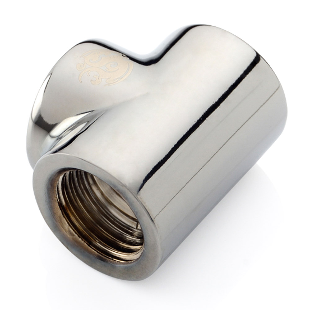 Bitspower T-Block Fitting with Triple G1/4" Female, Black Sparkle - Afbeelding 1 van 4
