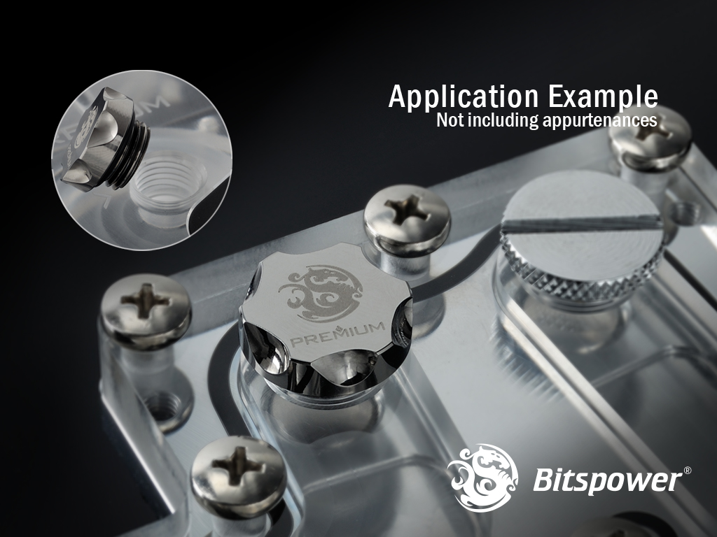 Bitspower Premium G1/4" Stop Fitting, Black Sparkle - Bild 2 von 2
