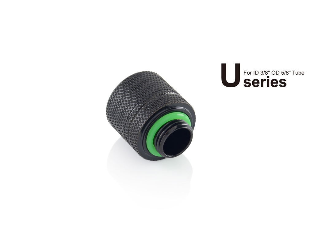 Bitspower G1/4" 3/8" ID, OD 5/8" OD Fitting, CC3U, Matte Black - Picture 2 of 4