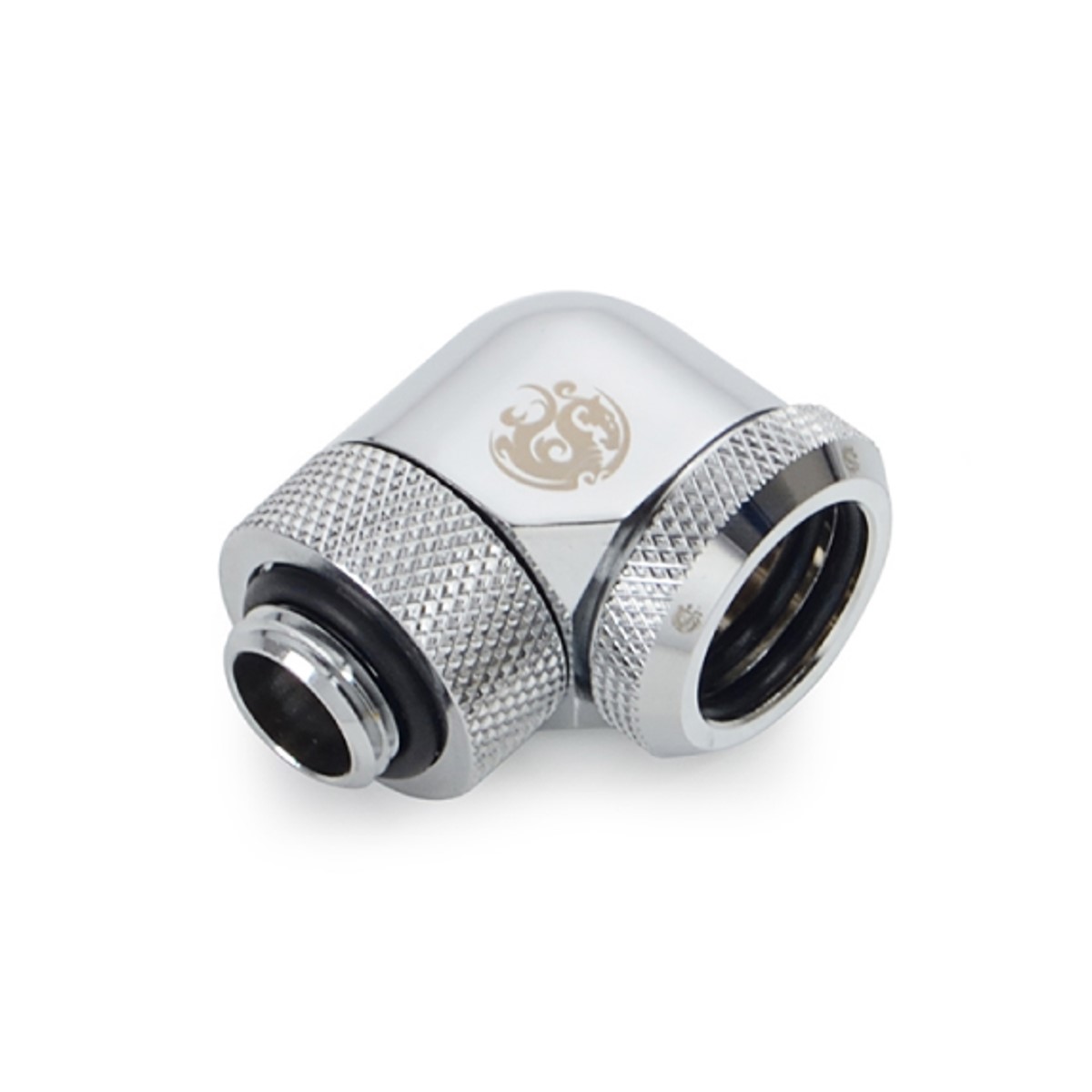 Bitspower G1/4" Enh Multi-Link Fitting, 16mm OD, 90 Degree Rotary, Silver - Picture 1 of 3