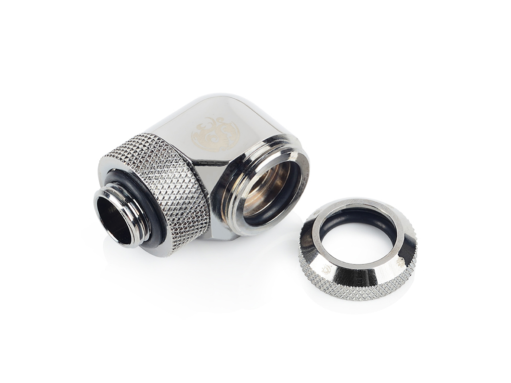 Accesorio Bitspower para tubo rígido de 14 mm OD, giratorio de 90 grados, brillo negro, 4 piezas - Imagen 2 de 2