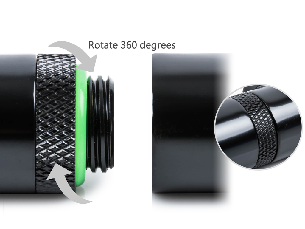 Bitspower T-Block Rotary Fitting, Matte Black - Bild 4 von 5