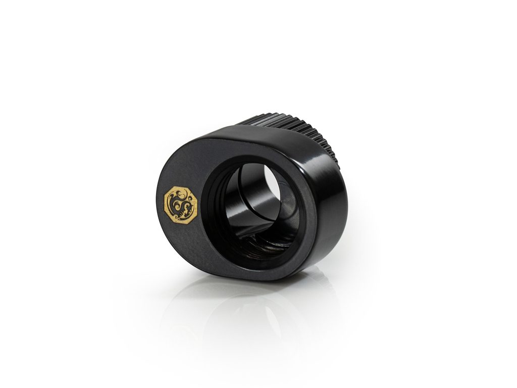 Bitspower G1/4" Rotary Offset Fitting, 5mm, Glorious Black, 2-pack - Picture 2 of 2