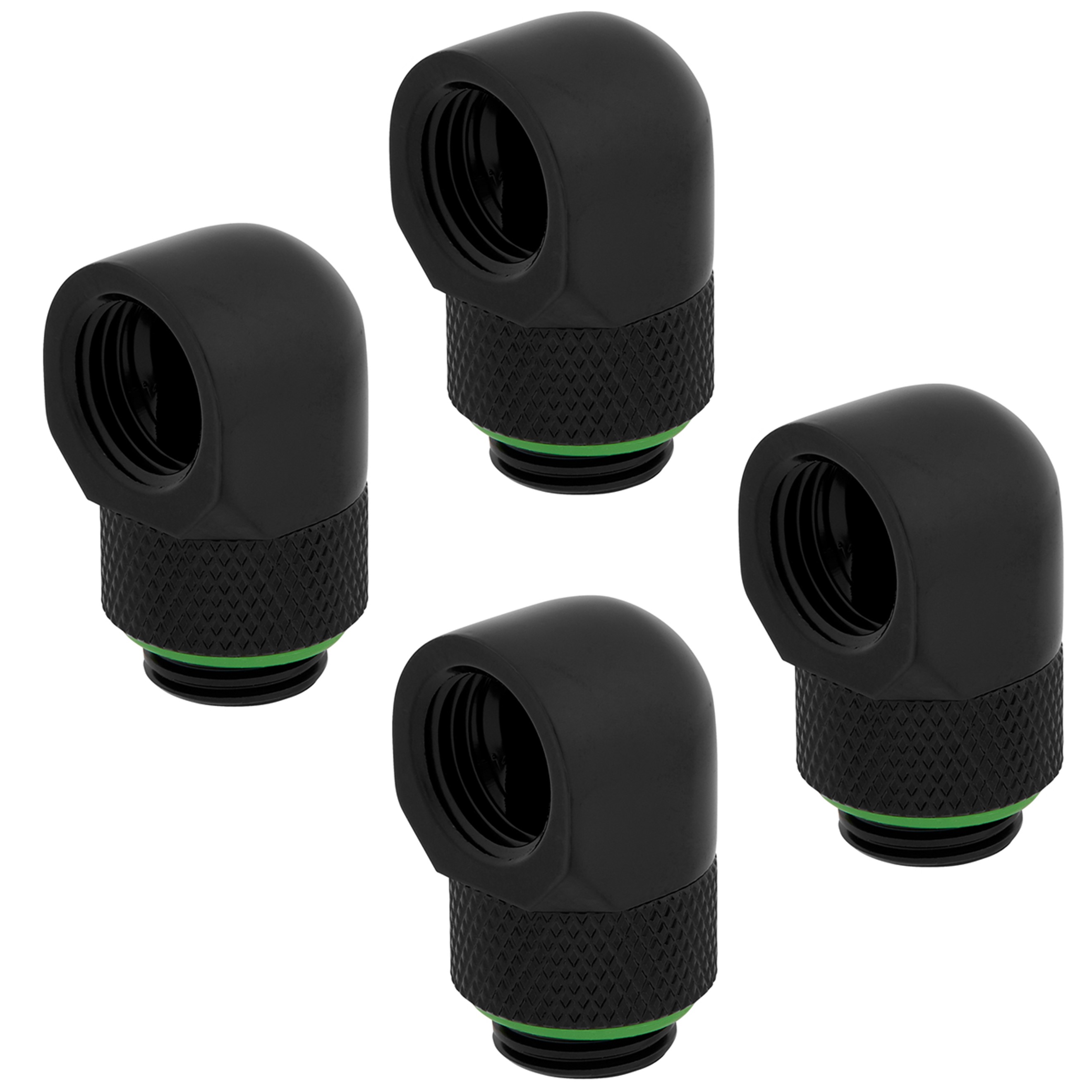 Corsair Hydro X Series 90 Grad Drehadapter, schwarz, 4er Pack - Bild 1 von 2