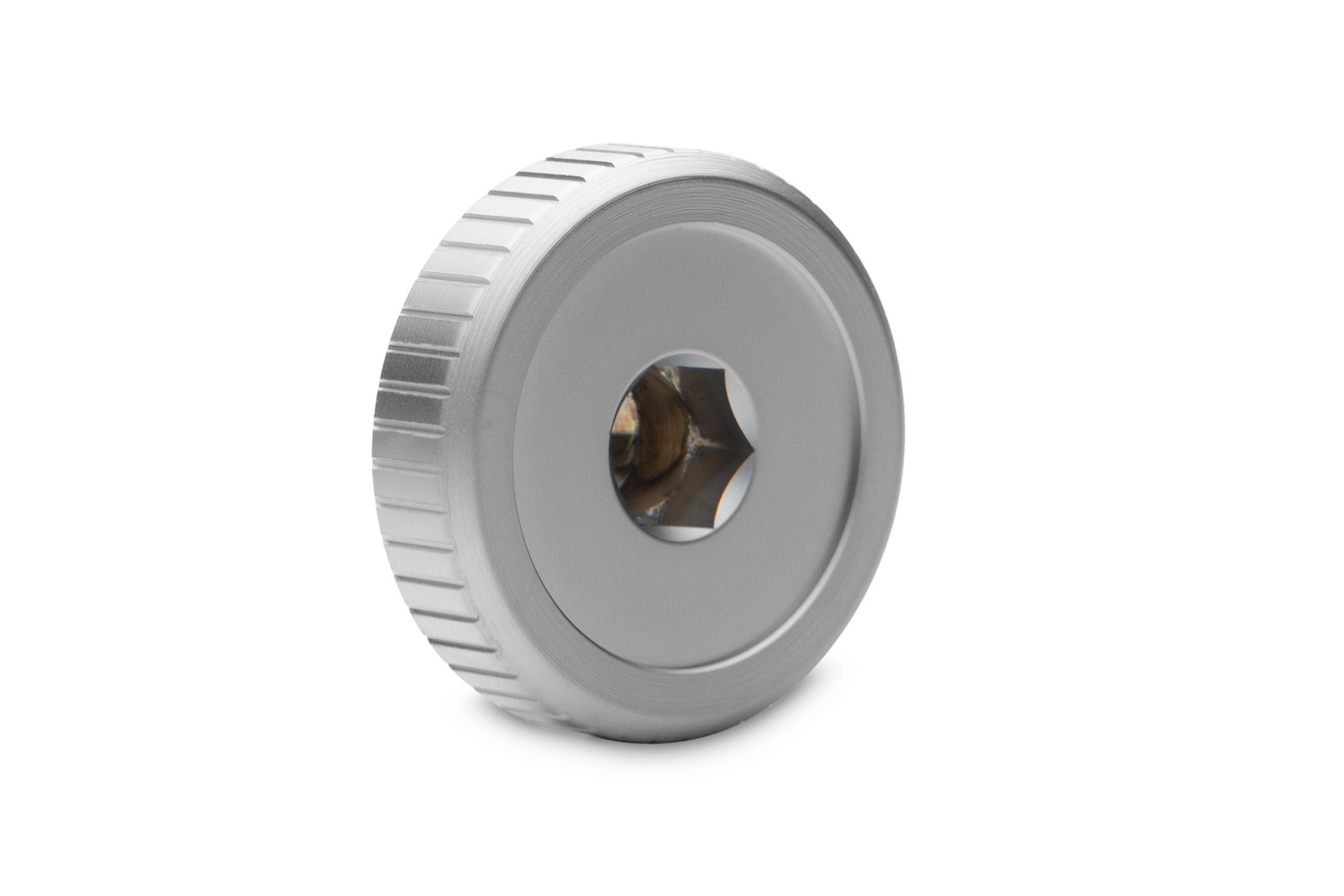 EKWB EK-Quantum Torque Plug Fitting w/Badge, Satin Titanium, 4-pack - Picture 2 of 3